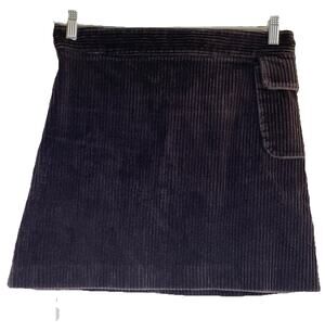 Lilly Pulitzer Black Wide Wale Corduroy Mini Skirt Y2K Sz 8 Side Pocket Preppy